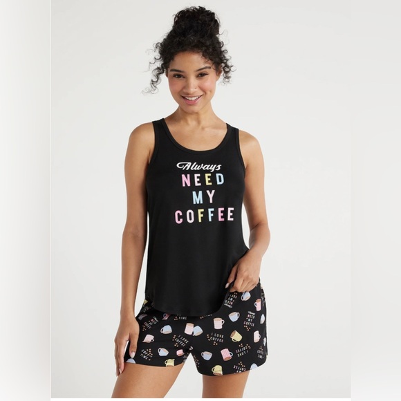 Joyspun Women's Print Tank Top and Shorts Pajama Set, 2-Piece - Picture 4 of 5